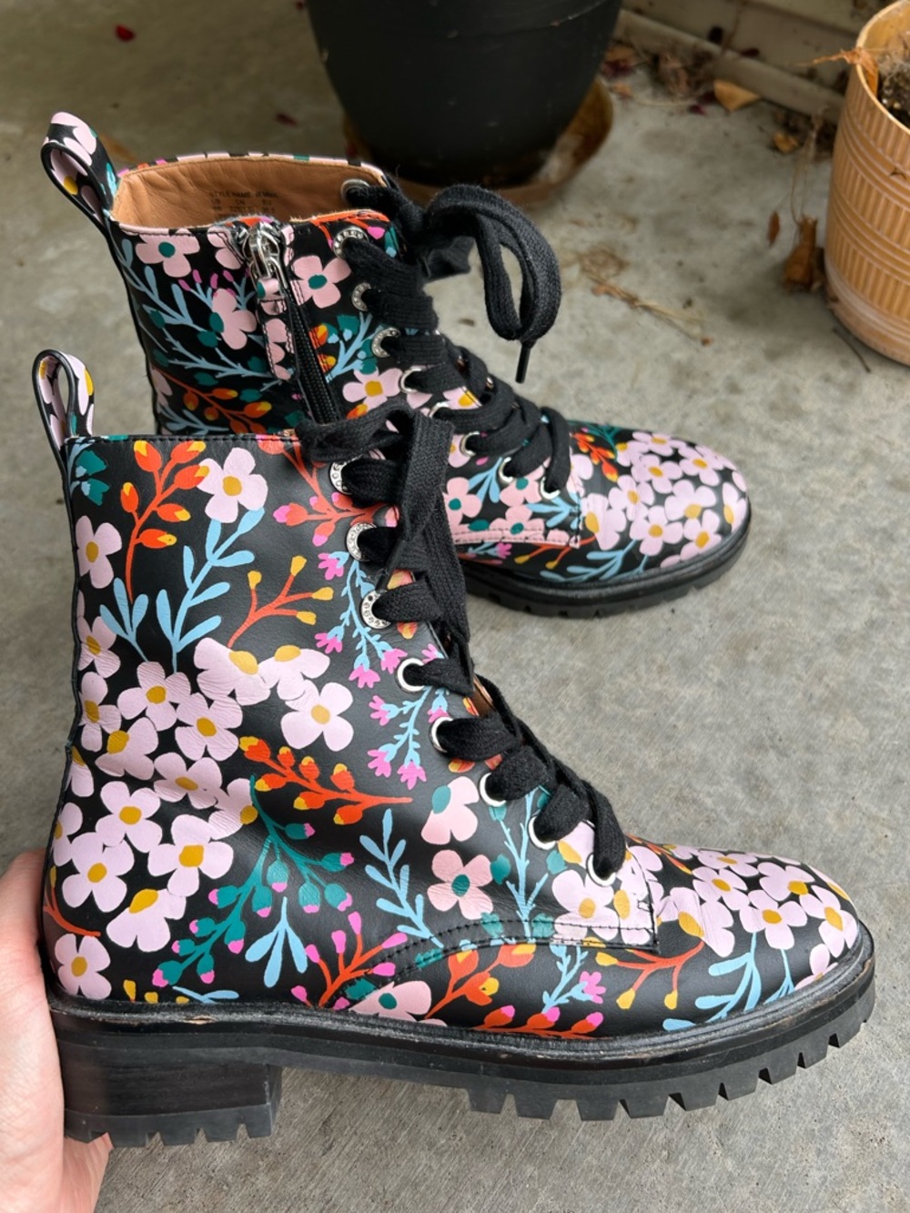 Kate Spade Jemma Floral Leather Boots 5